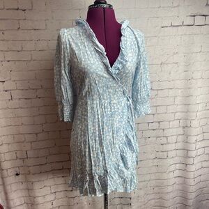 Rixo for Target blue floral wrap dress size XS